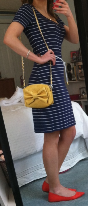 The dress was a Calvin Klein on Clearance, the purse I snagged at Forever 21, the shoes are the same ones worn above!