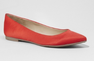  Express Satin Pointed Toe Flat in Bonfire 